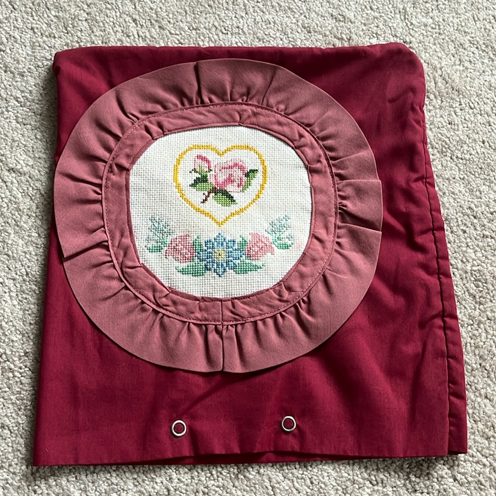 Hand stitched throw pillow pilllow case country kitsch cottage cottagecore